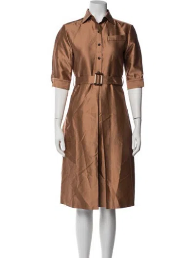Pre-owned Kiton Knee-length Dress In Brown