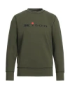 Kiton Man Sweatshirt Military Green Size S Cotton, Elastane