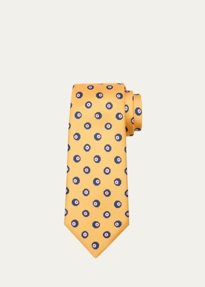 Kiton Men's Silk Polka Dot-print Tie In Ylw Mult