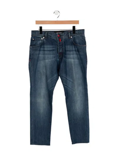 Pre-owned Kiton Mid-rise Straight Leg Jeans In Blue
