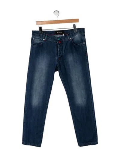 Pre-owned Kiton Mid-rise Straight Leg Jeans In Blue