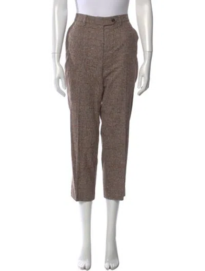 Pre-owned Kiton Plaid Print Straight Leg Pants In Multicolor