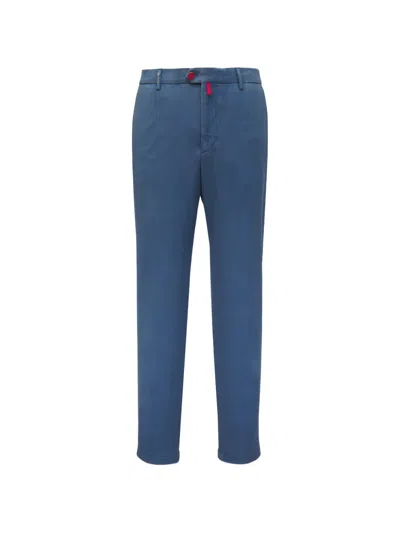 Kiton Straight-leg Wool Trousers In Blue