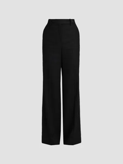 Kiton Women's Wide-leg Linen-blend Pants In Black