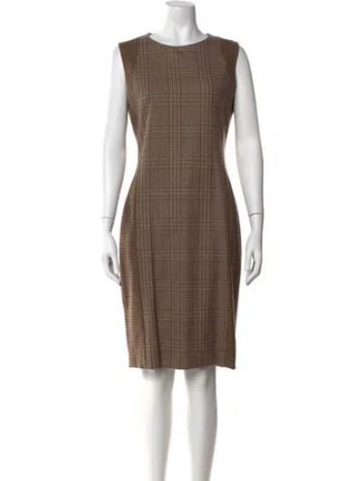 Pre-owned Kiton Wool Knee-length Dress In Brown