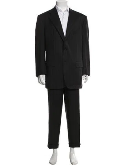 Pre-owned Kiton Wool Striped Two-piece Blazer In Black