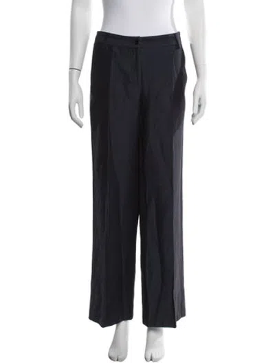 Pre-owned Kiton Wool Wide Leg Pants In Blue