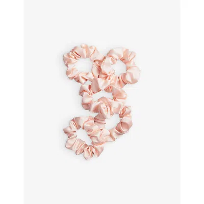 Kitsch Blush Satin Sleep Scrunchy Set Of Five