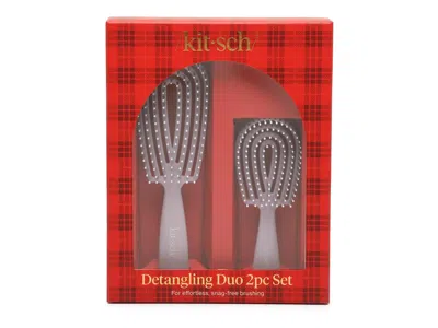 Kitsch Detangling Duo Hair Brush Set 2 Pack In Purple