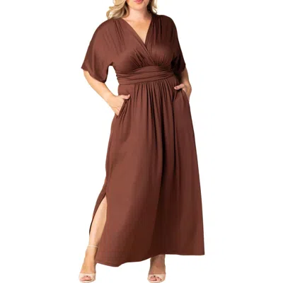 Kiyonna Vienna Maxi Dress In Brown