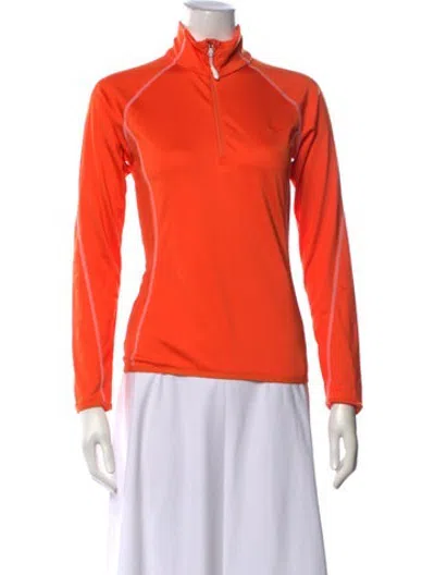 Pre-owned Kjus Mock Neck Long Sleeve Top In Orange