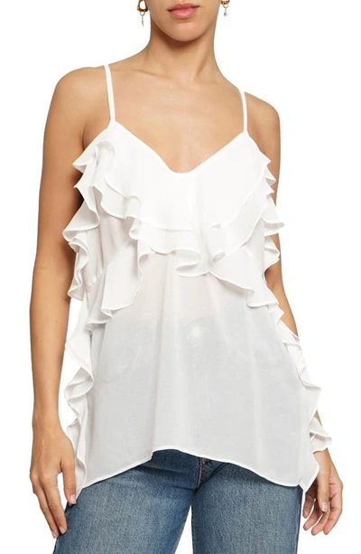 Know One Cares Ruffle Chiffon Camisole In White