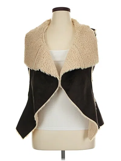 Pre-owned Knox Rose Faux Fur Vest In Brown