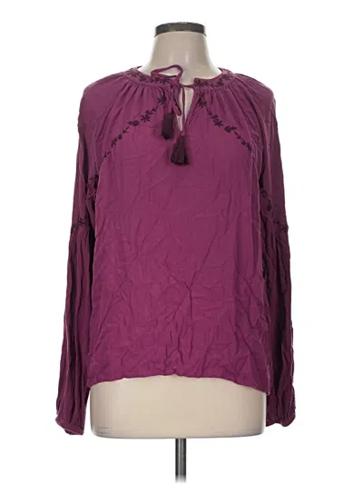 Pre-owned Knox Rose Long Sleeve Blouse In Purple