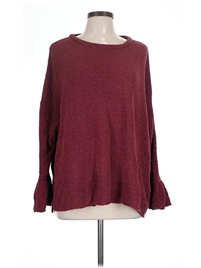 Pre-owned Knox Rose Pullover Sweater In Burgundy