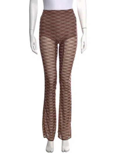 Pre-owned Knwls Patterned Flared Pants In Brown