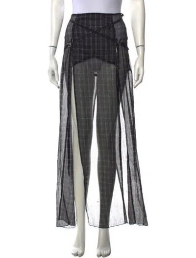 Pre-owned Knwls Plaid Print Wide Leg Pants In Multicolor