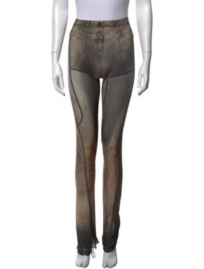 Pre-owned Knwls Printed Skinny Leg Pants W/ Tags In Brown