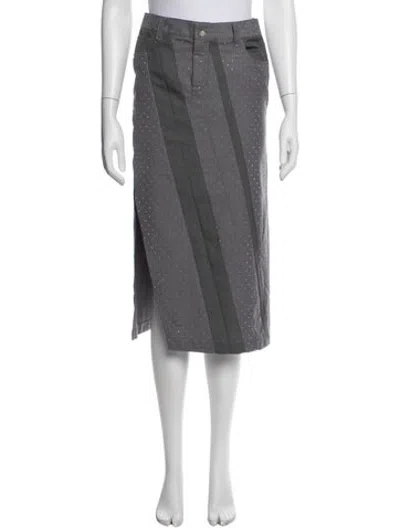 Pre-owned Koché Polka Dot Print Midi Length Skirt In Grey