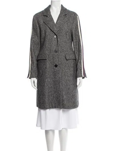 Pre-owned Koché Tweed Pattern Coat In Black