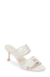 Koko + Palenki Maze Slide Sandal In White Leather