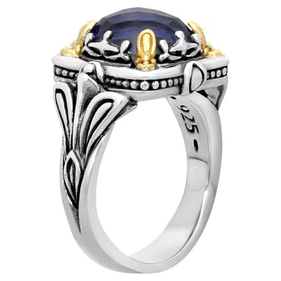 Pre-owned Konstantino 925 Sterling Silver & 18k Gold Gen K Sodalite Doublet Ring 6 In Multiple