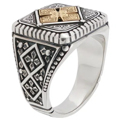 Pre-owned Konstantino 925 Sterling Silver & 18k Gold Sg Classic Ring Size 10 In Multiple