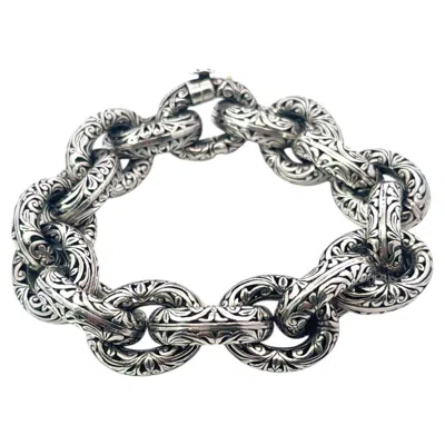 Pre-owned Konstantino Sterling Silver Chunky Chain Link Bracelet In Multiple