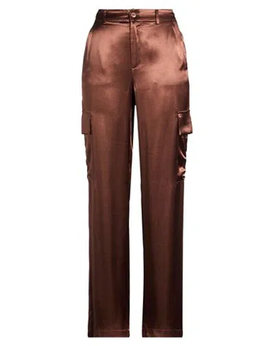 Kontatto Woman Pants Brown Size 8 Viscose