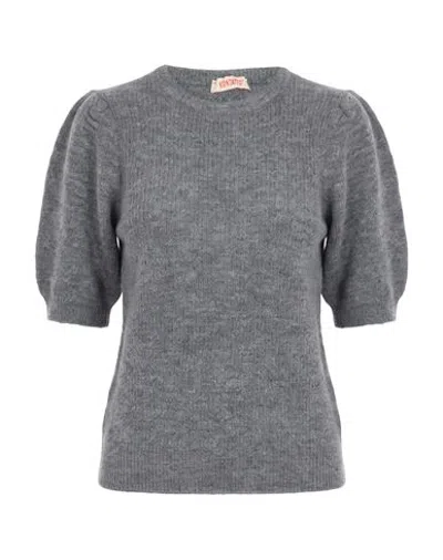Kontatto Woman Sweater Grey Size Onesize Acrylic, Polyamide, Polyester, Wool, Viscose In Multi