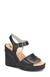 Korks Bardot Platform Wedge Sandal In Black
