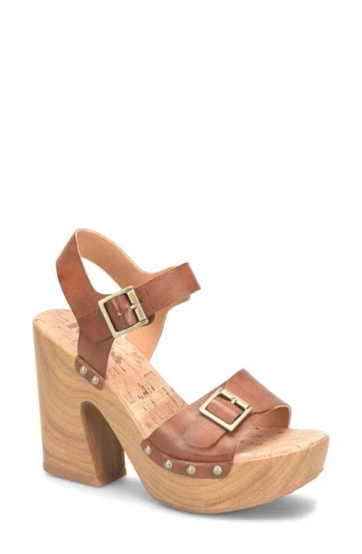 Korks Desiree Platform Sandal In Dark Tan