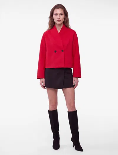 Koton High Neck Oversized Jacket In Red