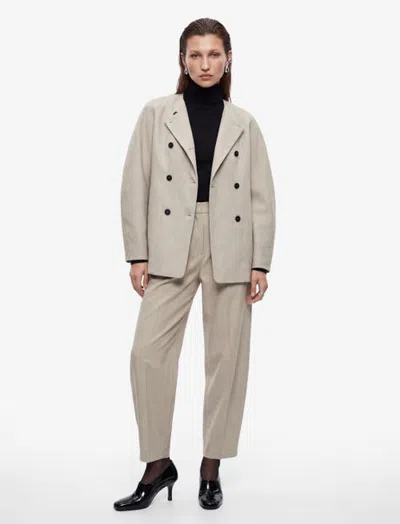 Koton Long Sleeve Double Breasted Asymmetric Blazer In Beige