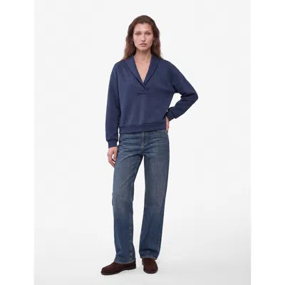 Koton Modal Blend Long Sleeve V-neck Sweatshirt In Navy