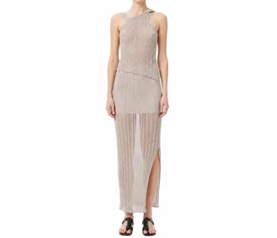 Kourbela Asymmetrical Shoulder Straps Top In Gold Ecru In Gray