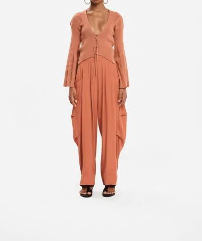Kourbela Bell Sleeves Knitted Cardigan In Sunset Orange In Pink