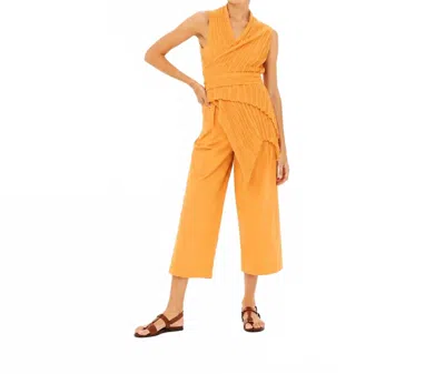 Kourbela Crop Asymmetrical Knit Cardigan In Yellow In Neutral