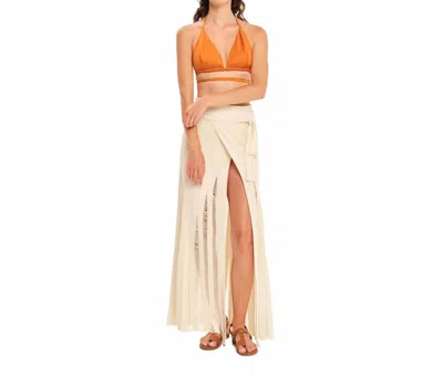 Kourbela Magic Sunsets Knit Pareo Skirt In Ecru In White
