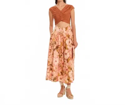 Kourbela Magic Sunsets Knitted Bralette Top In Sunset Orange In Brown