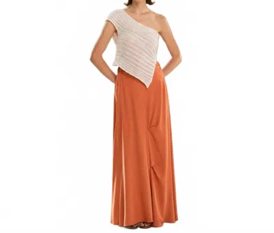 Kourbela One-shoulder Knitted Sleeveless Top In White In Multi