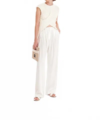 Kourbela Seashells Knit Crossed Top In Off White