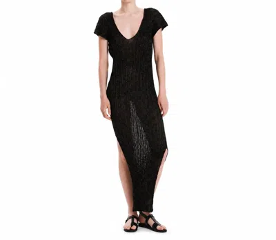 Kourbela Shimmering Water Maxi Dress In Black Gold