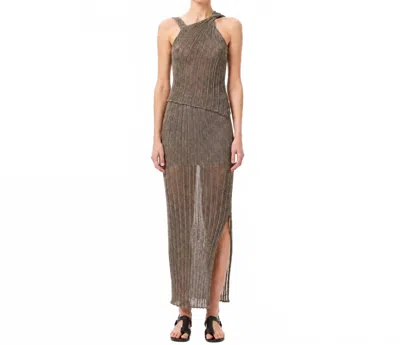 Kourbela Shimmering Water Top In Gold Olive In Brown