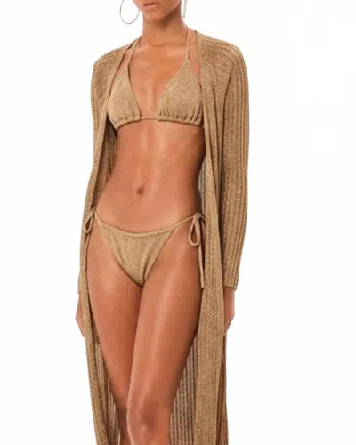 Kourbela Sparkling Staples Knit Bikini In Gold Beige