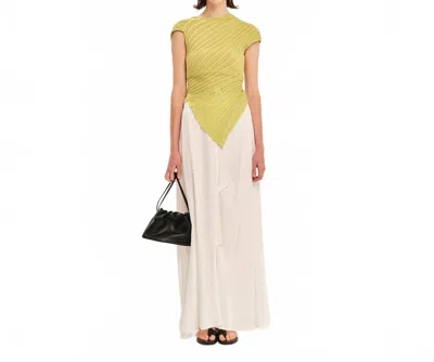 Kourbela Sparkling Staples Knit Top In Mediterranean Lime In Yellow