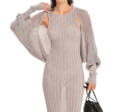 Kourbela Sparkling Staples Knitted Bolero In Silver In Gray