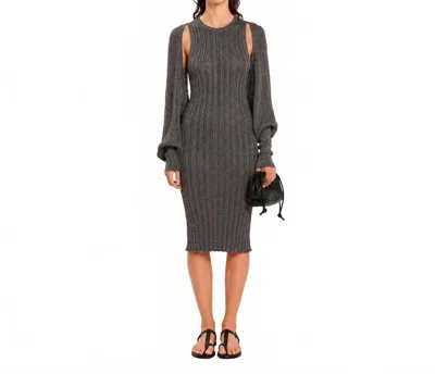 Kourbela Sparkling Staples Knitted Bolero In Silver Dark Gray