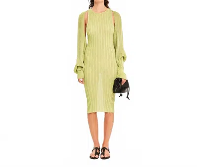Kourbela Sparkling Staples Knitted Bolero In Silver Lime In Multi