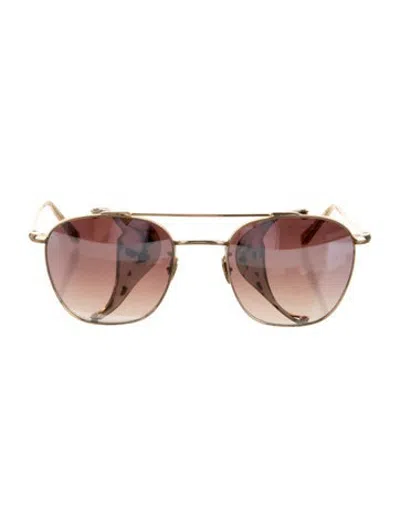 Pre-owned Krewe Aviator Gradient Sunglasses In Gold